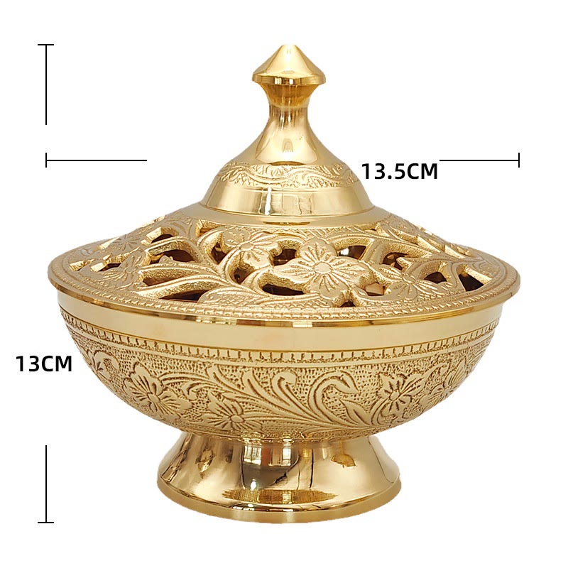 Christianartworkshop Eleganter goldener Weihrauchbrenner: Ein Symbol der Ehrfurcht und des Gebets