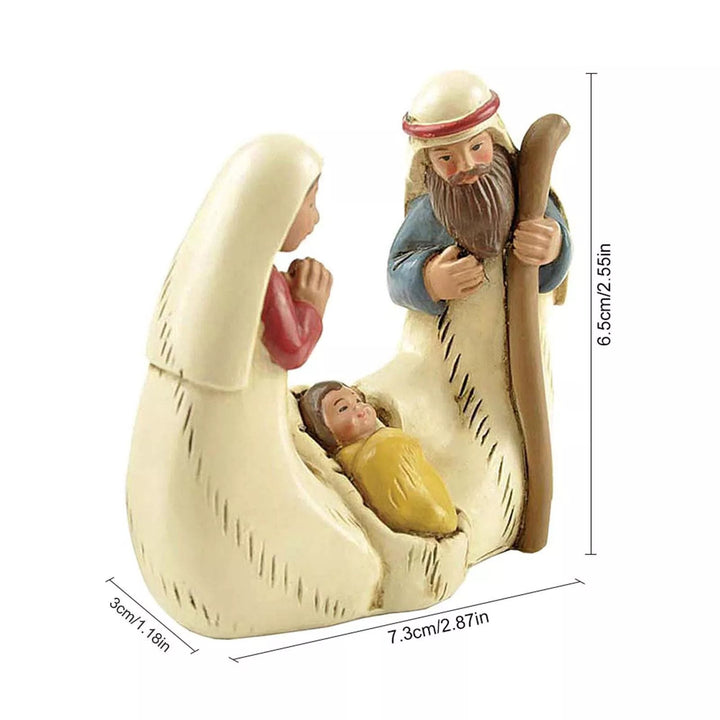 Christianartworkshop Weihnachtskrippenfiguren-Set der Heiligen Familie, Desktop-Dekoration, Ornament