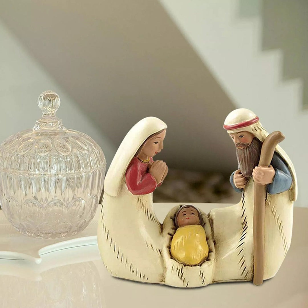Christianartworkshop Weihnachtskrippenfiguren-Set der Heiligen Familie, Desktop-Dekoration, Ornament