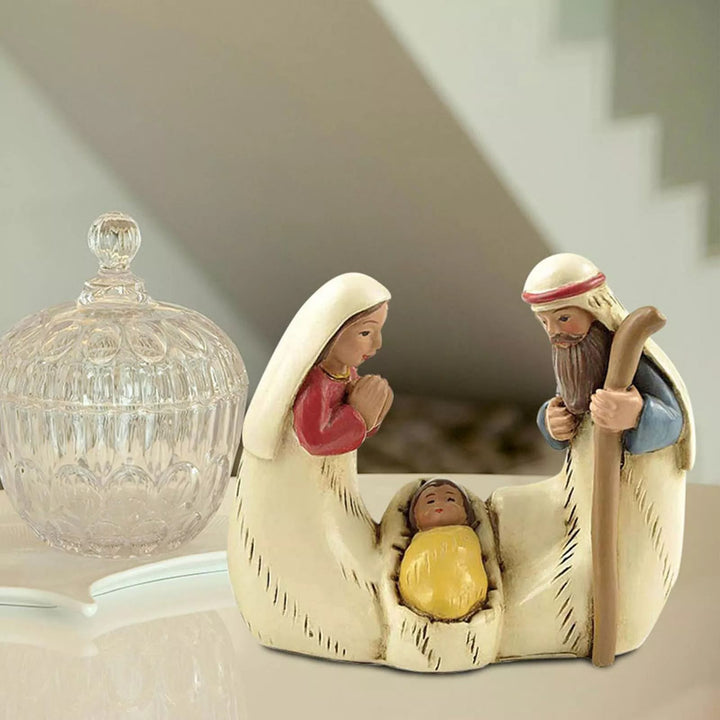 Christianartworkshop Weihnachtskrippenfiguren-Set der Heiligen Familie, Desktop-Dekoration, Ornament