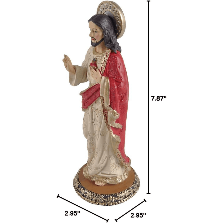 Christianartworkshop Statue des Heiligen Herzens von Jesus, Kunstharz, Kirchensouvenirs, Schreibtisch-Ornament