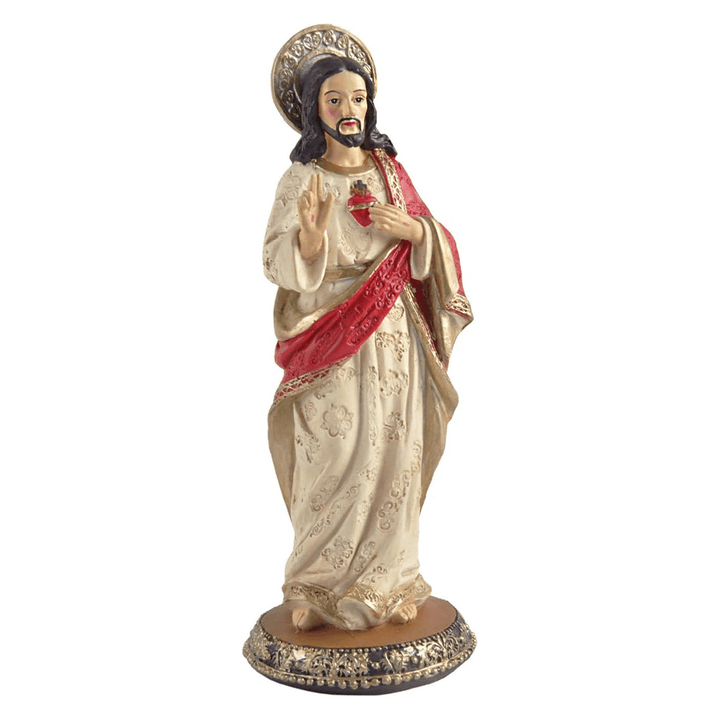 Christianartworkshop Statue des Heiligen Herzens von Jesus, Kunstharz, Kirchensouvenirs, Schreibtisch-Ornament