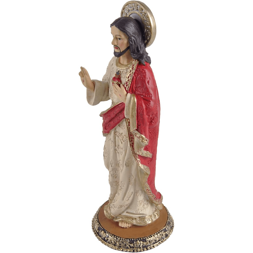 Christianartworkshop Statue des Heiligen Herzens von Jesus, Kunstharz, Kirchensouvenirs, Schreibtisch-Ornament
