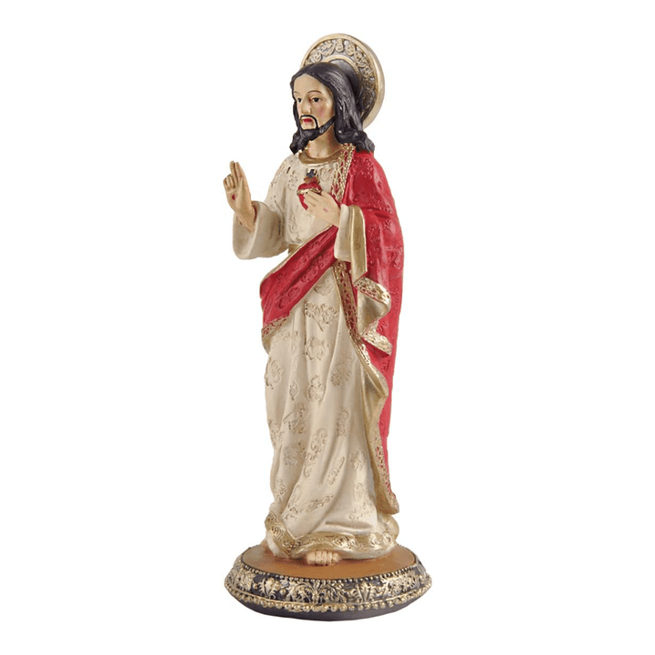 Christianartworkshop Statue des Heiligen Herzens von Jesus, Kunstharz, Kirchensouvenirs, Schreibtisch-Ornament