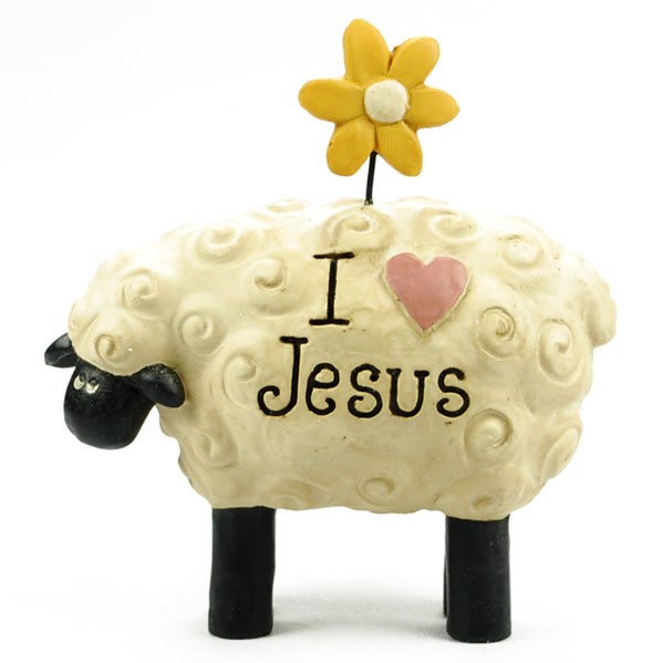 Christianartworkshop Ich liebe Jesus, der Herr ist mein Hirte, süßes kleines Schaf, Schreibtisch-Ornament
