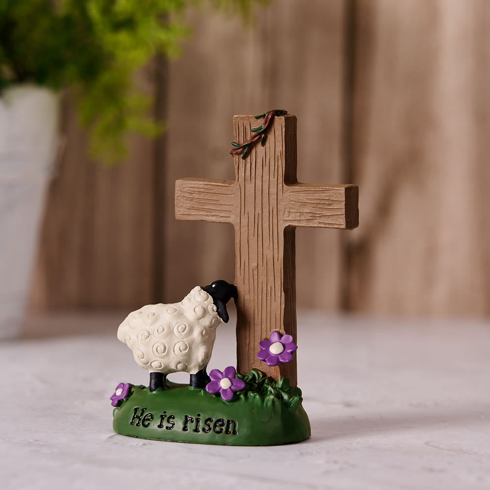 Christianartworkshop Er ist auferstanden, der Herr ist mein Hirte, süßes kleines Schaf, Schreibtisch-Ornament - Er ist auferstanden - image 0
