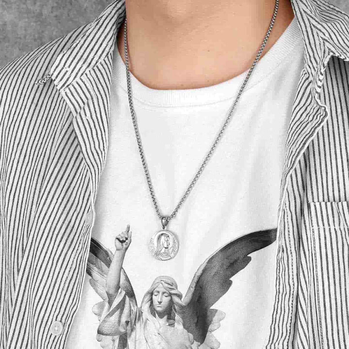 Christianartworkshop Klassischer Stil Jesus & Maria Zwei Stile Symbol Glaube Anhänger Halskette - image 3