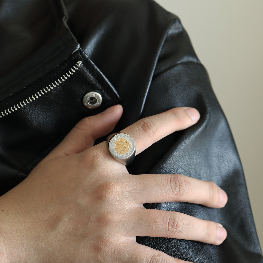 Christianartworkshop 8 Stile Retro Klassisch St. Benedikt Symbol Graviert Schutzring - Silber-Gold-2 - US14 - image 7