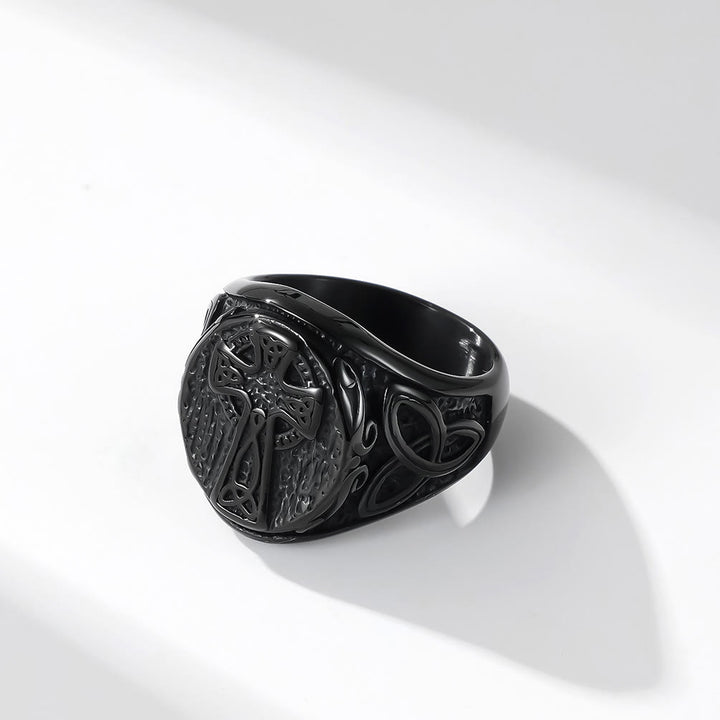 Christianartworkshop Ring mit keltischem Kreuz des ewigen Glaubens – Ein Symbol zeitloser Hingabe - Schwarz - US 13 - image 2