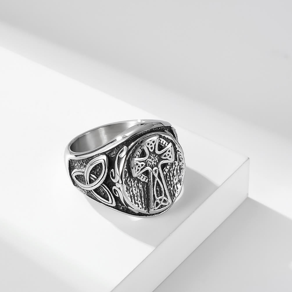 Christianartworkshop Ring mit keltischem Kreuz des ewigen Glaubens – Ein Symbol zeitloser Hingabe - image 1