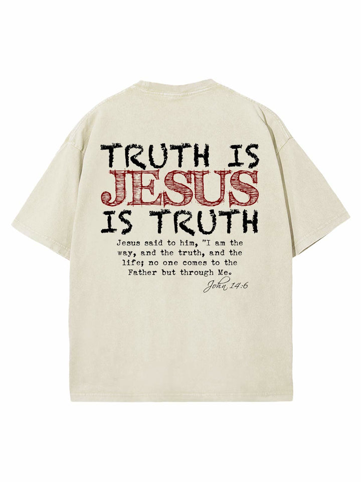 Christianartworkshop Wahrheit ist Jesus ist Wahrheit Unisex gewaschenes T-Shirt
