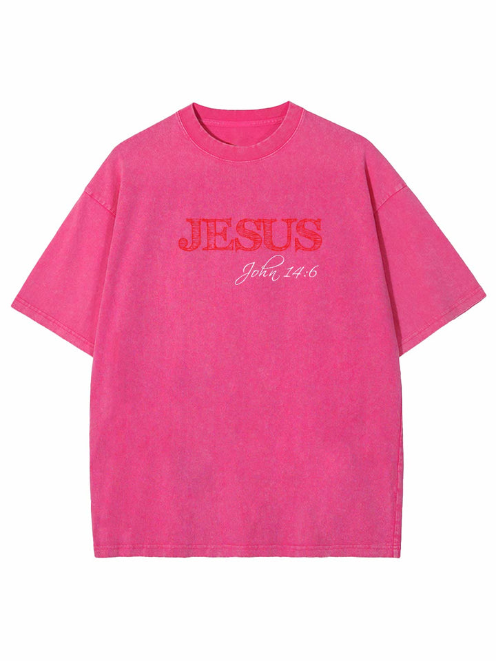 Christianartworkshop Wahrheit ist Jesus ist Wahrheit Unisex gewaschenes T-Shirt