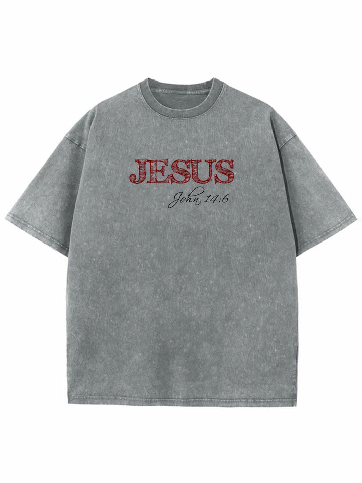 Christianartworkshop Wahrheit ist Jesus ist Wahrheit Unisex gewaschenes T-Shirt
