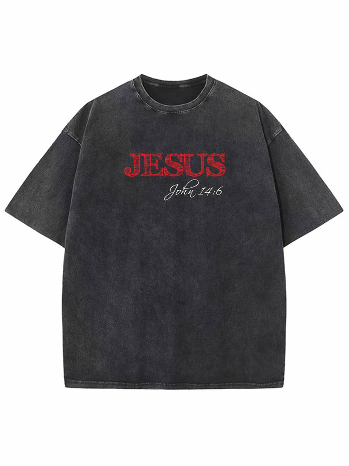 Christianartworkshop Wahrheit ist Jesus ist Wahrheit Unisex gewaschenes T-Shirt