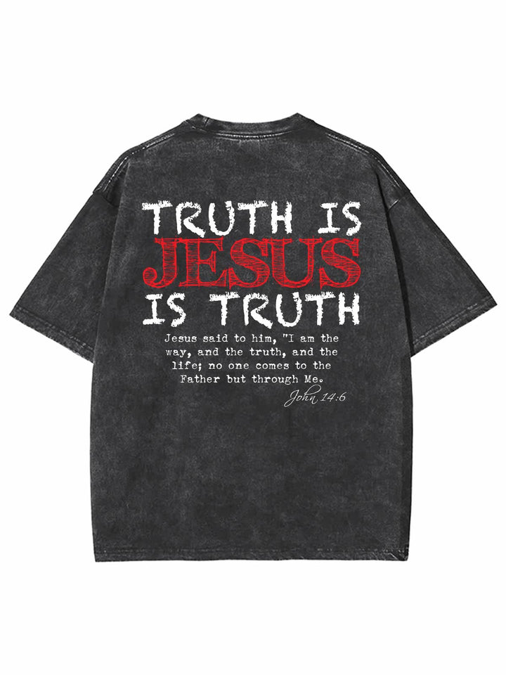 Christianartworkshop Wahrheit ist Jesus ist Wahrheit Unisex gewaschenes T-Shirt