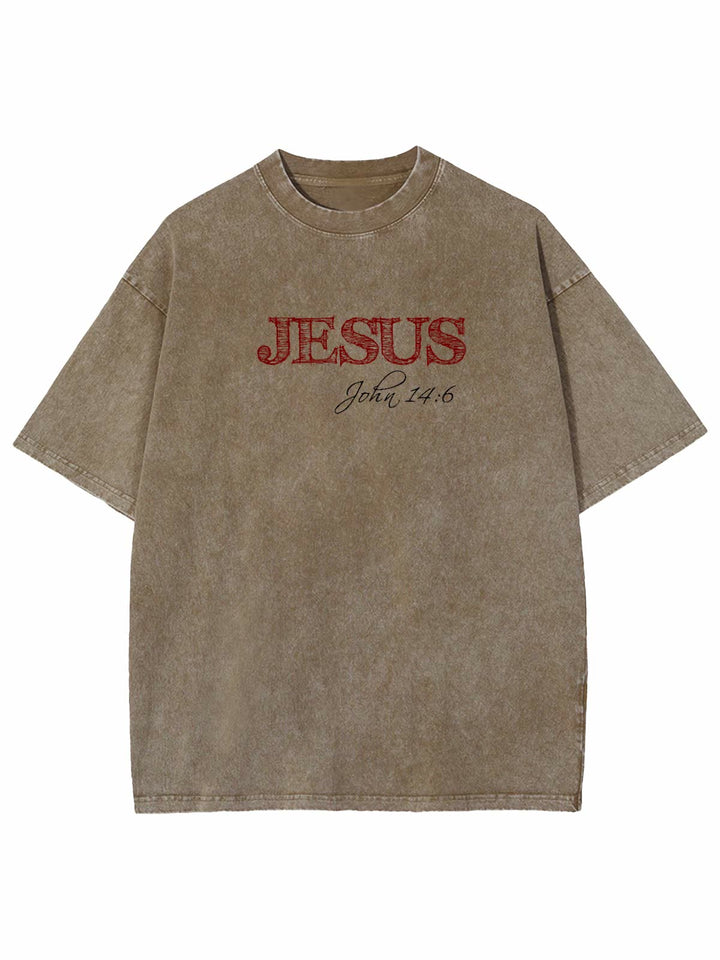 Christianartworkshop Wahrheit ist Jesus ist Wahrheit Unisex gewaschenes T-Shirt