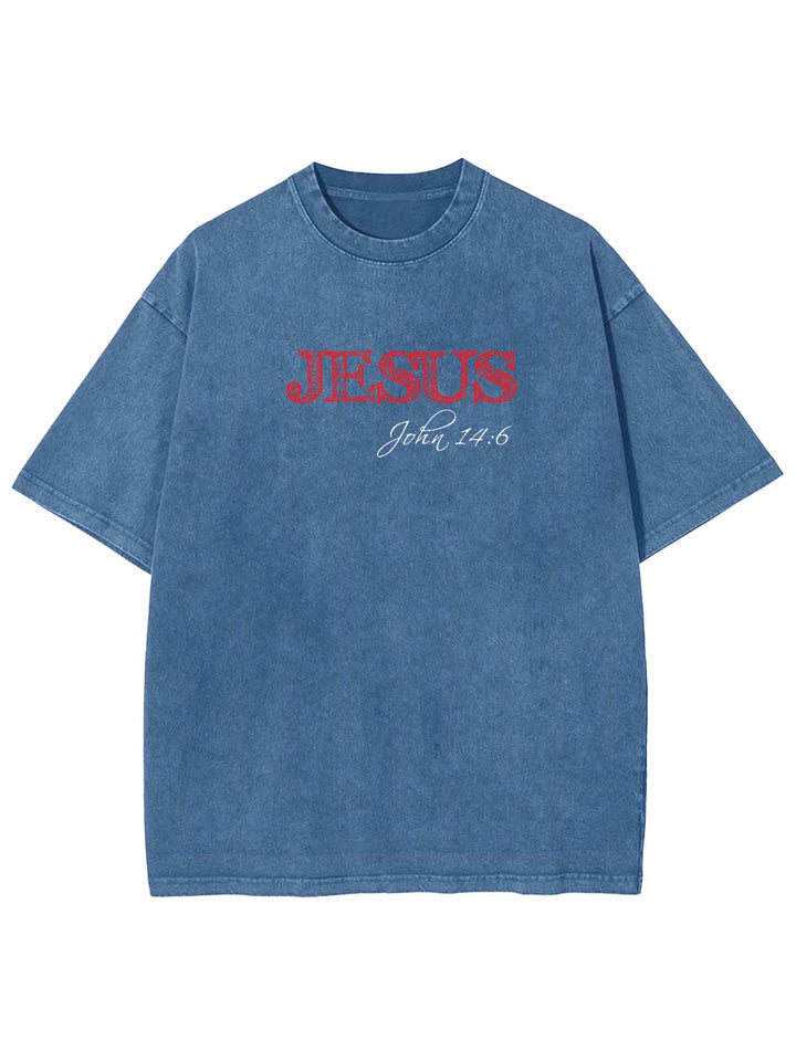 Christianartworkshop Wahrheit ist Jesus ist Wahrheit Unisex gewaschenes T-Shirt