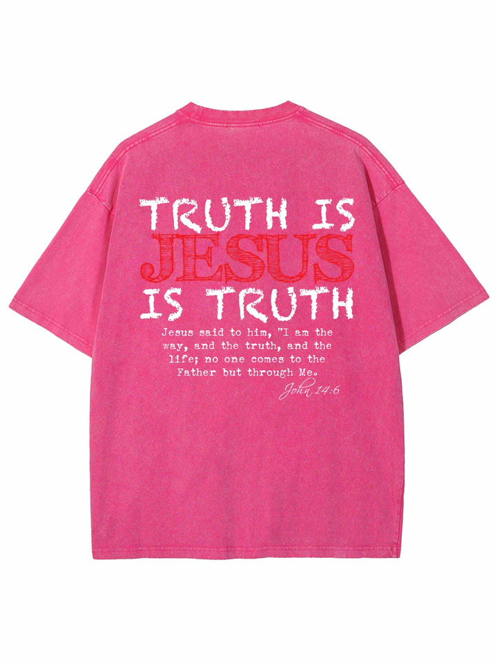 Christianartworkshop Wahrheit ist Jesus ist Wahrheit Unisex gewaschenes T-Shirt