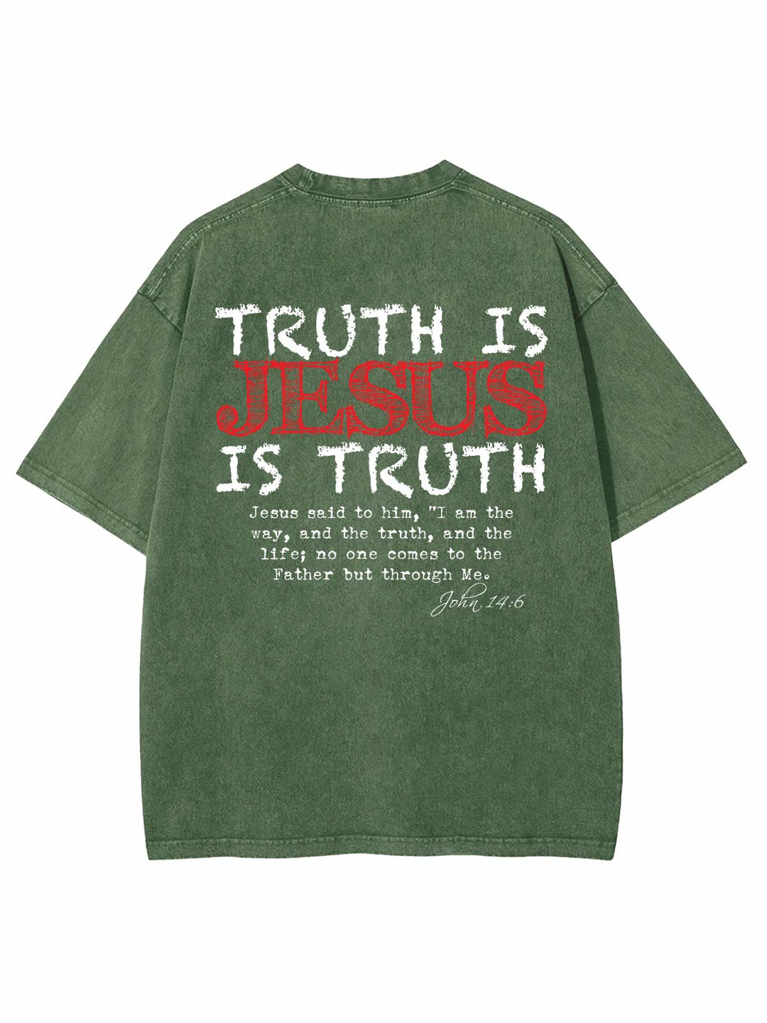 Christianartworkshop Wahrheit ist Jesus ist Wahrheit Unisex gewaschenes T-Shirt
