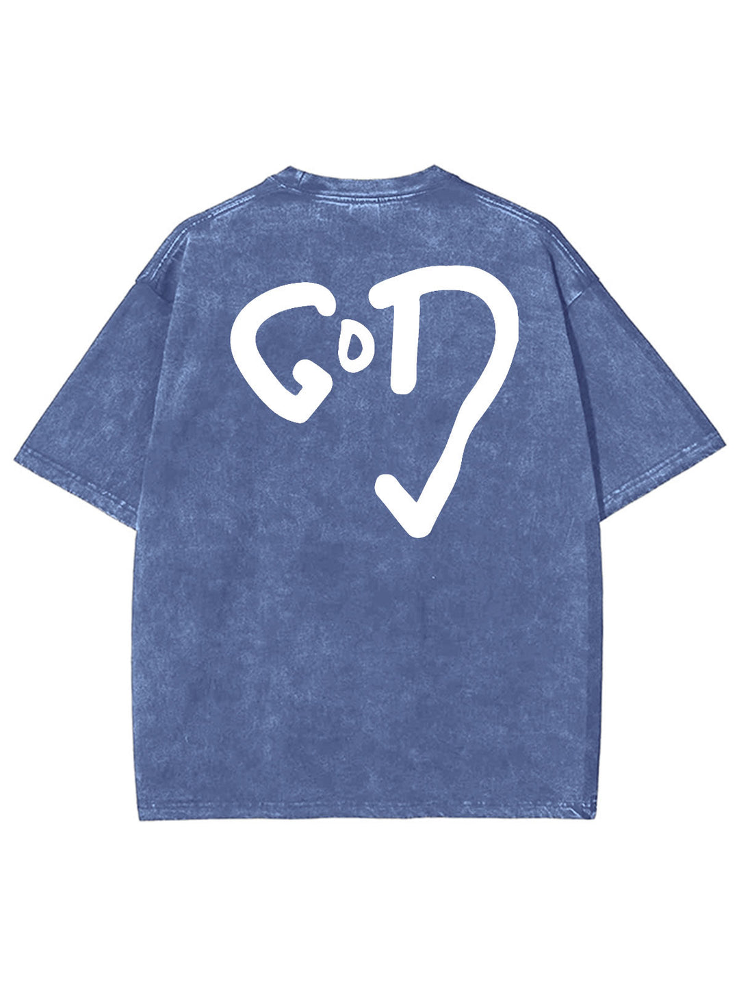 Christianartworkshop Gott Herz Unisex gewaschenes T-Shirt - Blau - 4XL - image 6