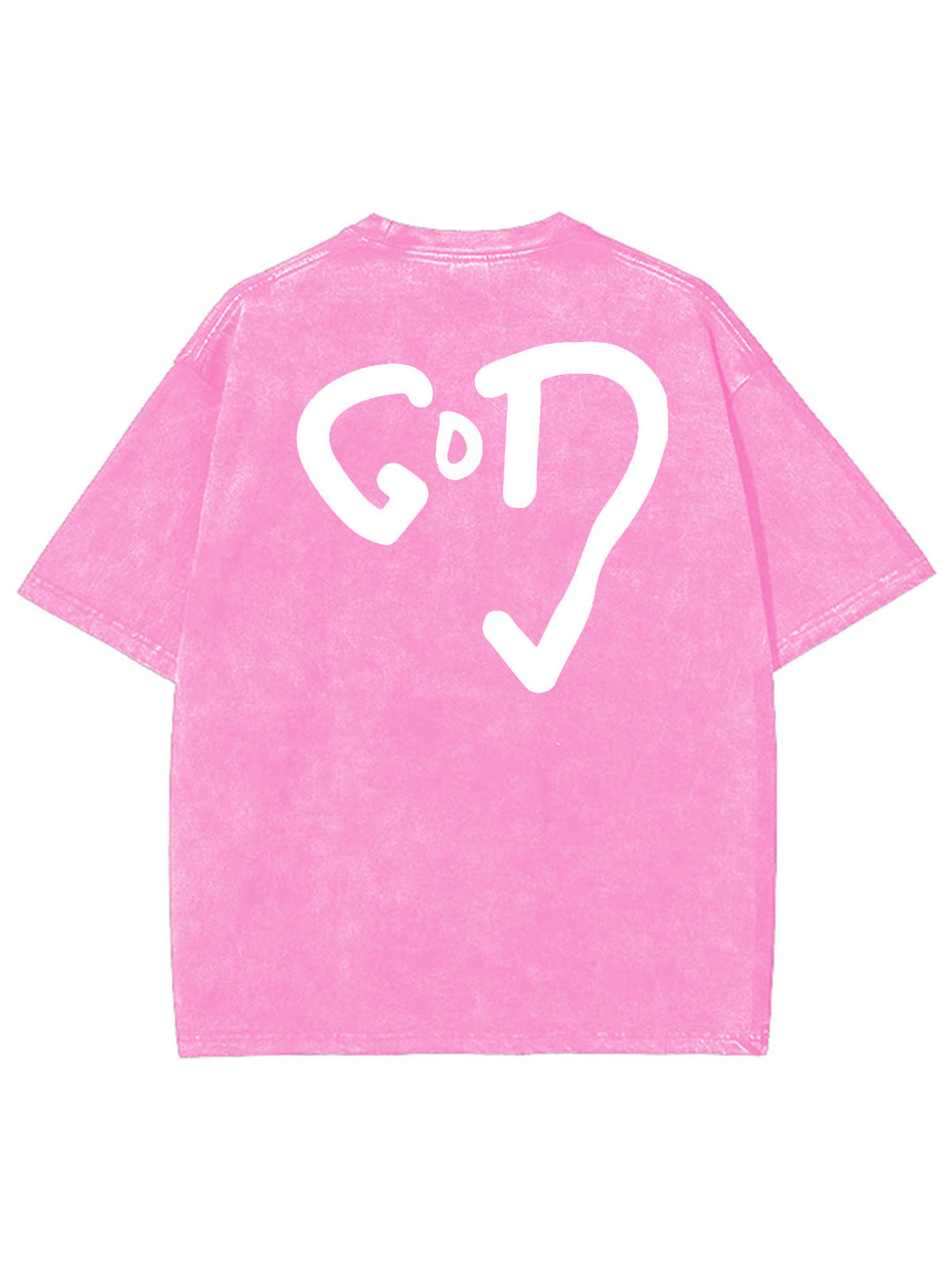 Christianartworkshop Gott Herz Unisex gewaschenes T-Shirt - Rosa - 4XL - image 8