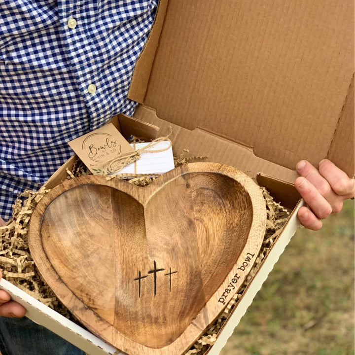 Christianartworkshop Heartfelt Devotion Gebetsschale aus Holz – Ein heiliger Ort für Ihre Gebete