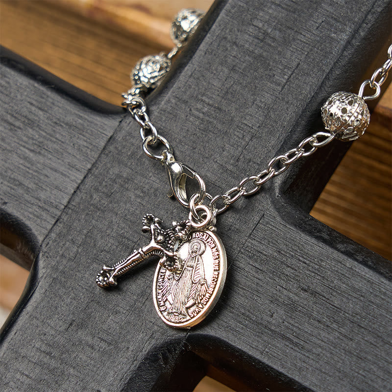 Christianartworkshop Wundermedaille & Kruzifix Verstellbares schlichtes Freizeitarmband - image 1