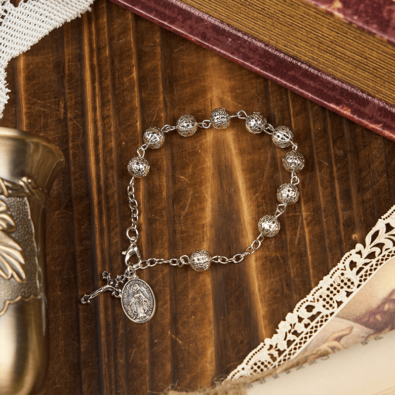 Christianartworkshop Wundermedaille & Kruzifix Verstellbares schlichtes Freizeitarmband - image 4