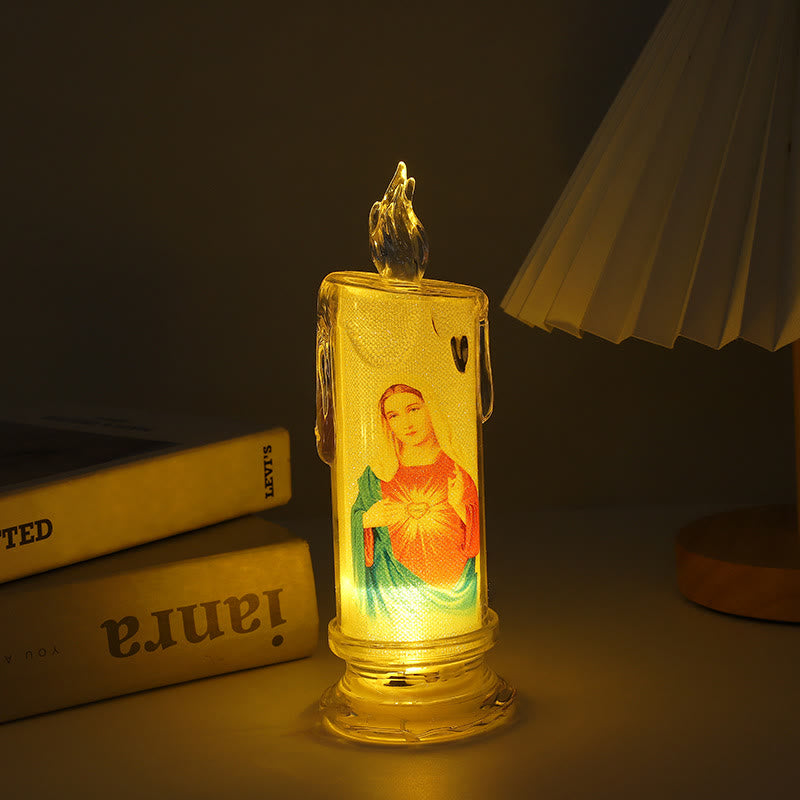 Christianartworkshop Klassische dekorative Kerze der Heiligen Familie – ein Licht des Glaubens und der Hingabe