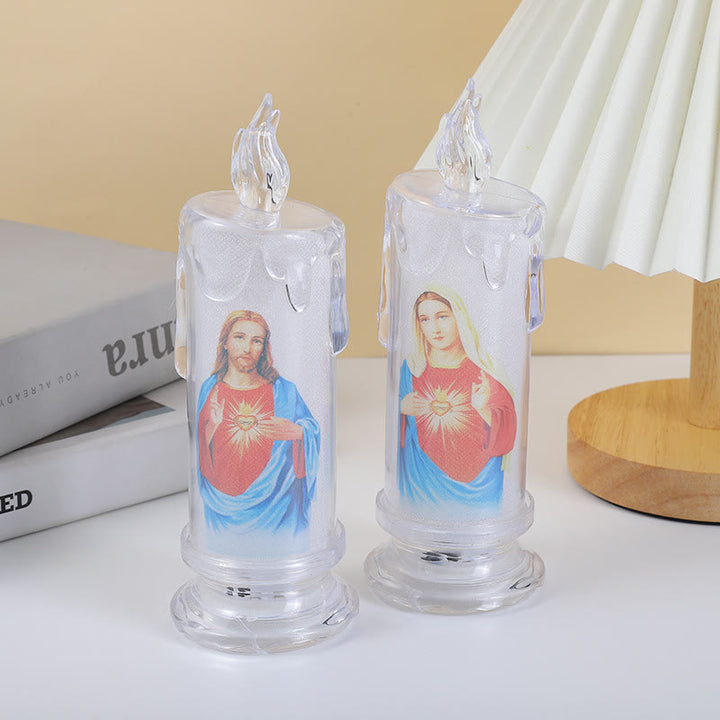 Christianartworkshop Klassische dekorative Kerze der Heiligen Familie – ein Licht des Glaubens und der Hingabe