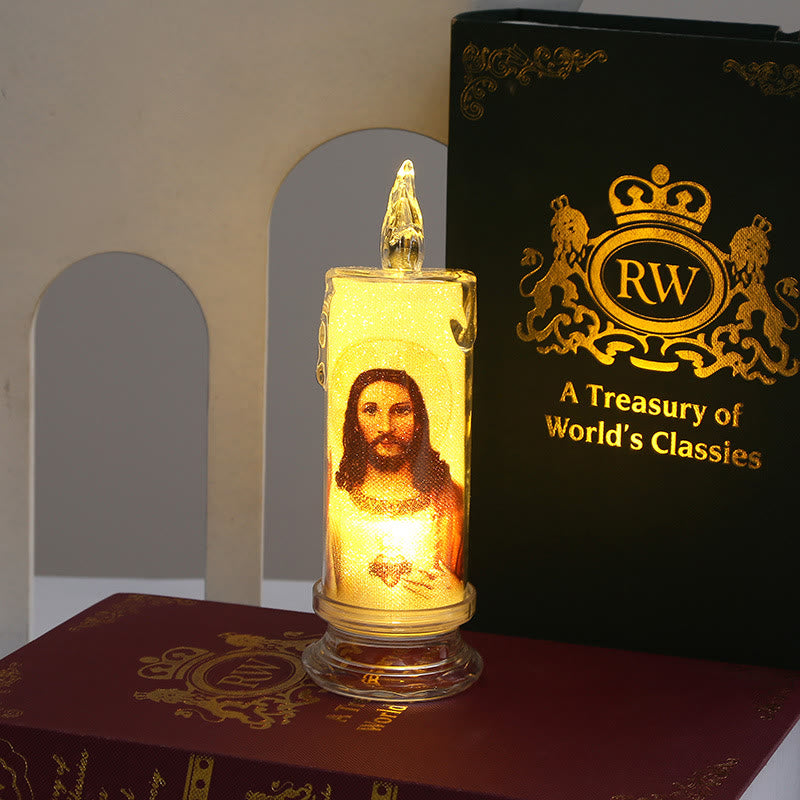 Christianartworkshop Klassische dekorative Kerze der Heiligen Familie – ein Licht des Glaubens und der Hingabe - Jesus Heiliges Herz-2 - 2,17''*5,91'' - image 3