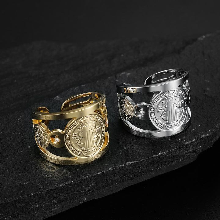 Christianartworkshop Ring des Heiligen Benedikt – Göttlicher Schutz und ewiger Segen