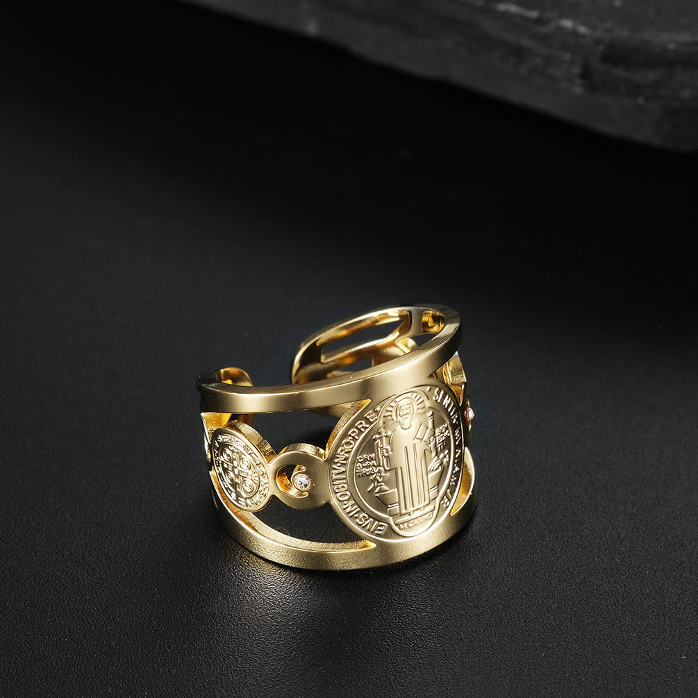 Christianartworkshop Ring des Heiligen Benedikt – Göttlicher Schutz und ewiger Segen