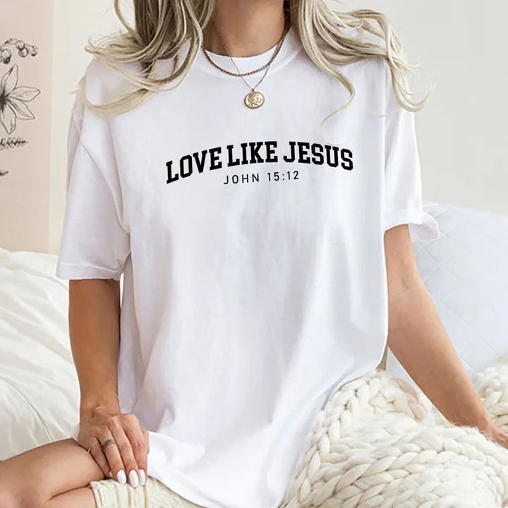 Christianartworkshop „Liebe wie Jesus“-T-Shirt - Weiß - 2XL - image 2