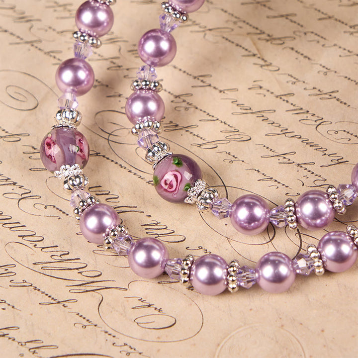 Christianartworkshop Wundertätige Medaille und Kruzifix, 8 mm, violette Perle und Kristall, handgefertigter Rosenkranz – heilige Perlen für heilige Gebete
