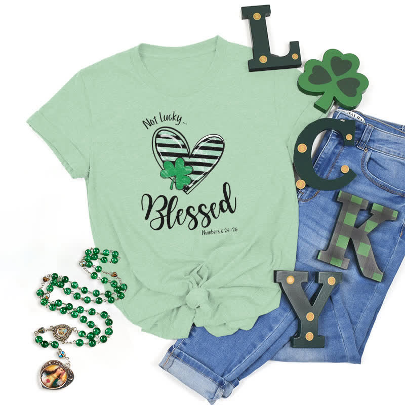 Christianartworkshop T-Shirt mit Aufschrift „Blessed Beyond the Luck of the Irish Faith“