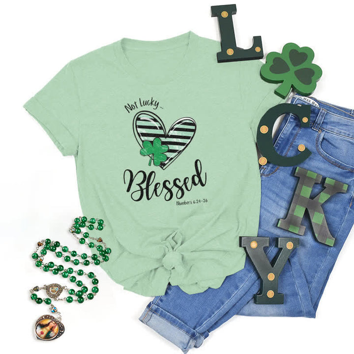 Christianartworkshop T-Shirt mit Aufschrift „Blessed Beyond the Luck of the Irish Faith“