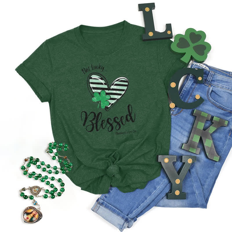 Christianartworkshop T-Shirt mit Aufschrift „Blessed Beyond the Luck of the Irish Faith“