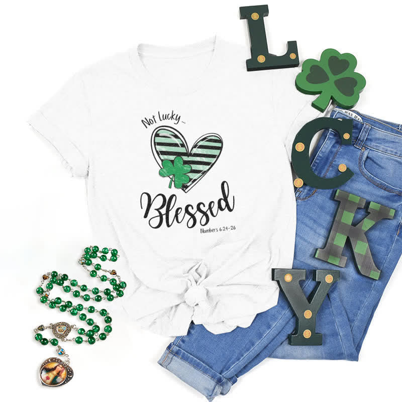 Christianartworkshop T-Shirt mit Aufschrift „Blessed Beyond the Luck of the Irish Faith“