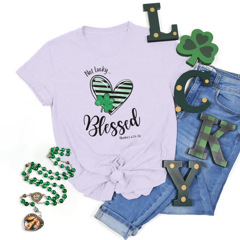 Christianartworkshop T-Shirt mit Aufschrift „Blessed Beyond the Luck of the Irish Faith“