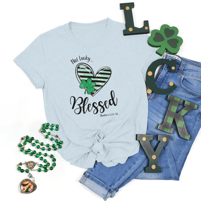 Christianartworkshop T-Shirt mit Aufschrift „Blessed Beyond the Luck of the Irish Faith“