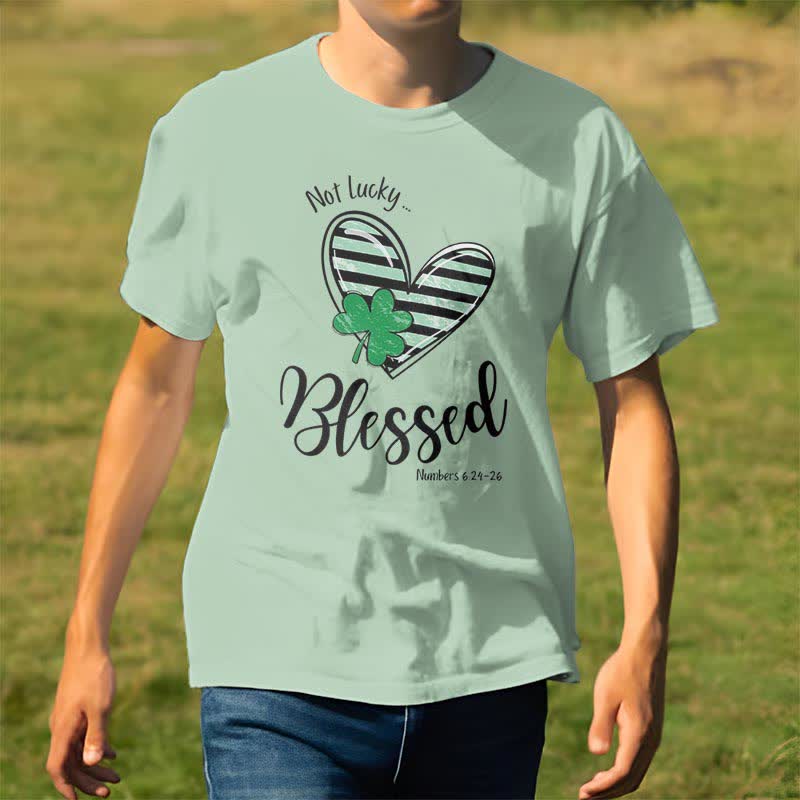 Christianartworkshop T-Shirt mit Aufschrift „Blessed Beyond the Luck of the Irish Faith“