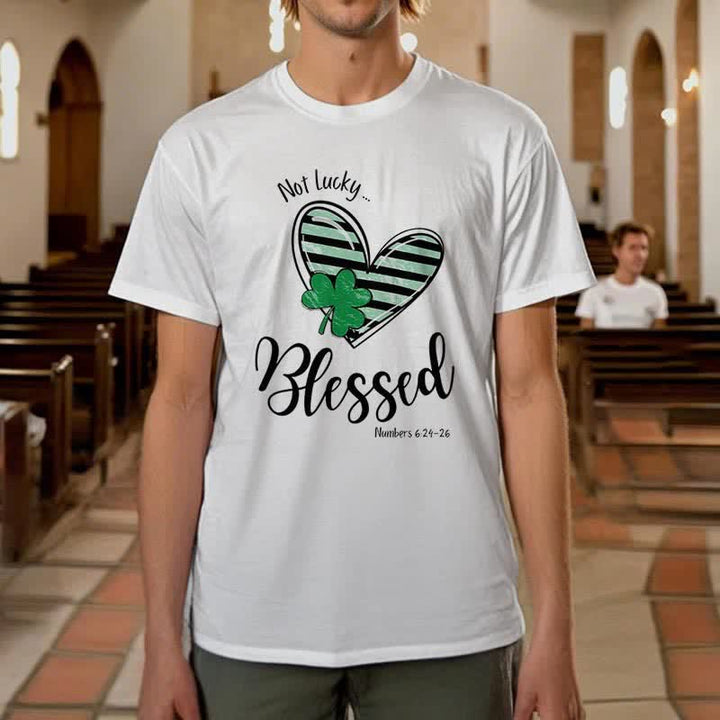 Christianartworkshop T-Shirt mit Aufschrift „Blessed Beyond the Luck of the Irish Faith“