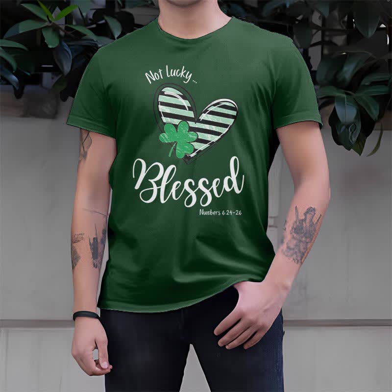 Christianartworkshop T-Shirt mit Aufschrift „Blessed Beyond the Luck of the Irish Faith“