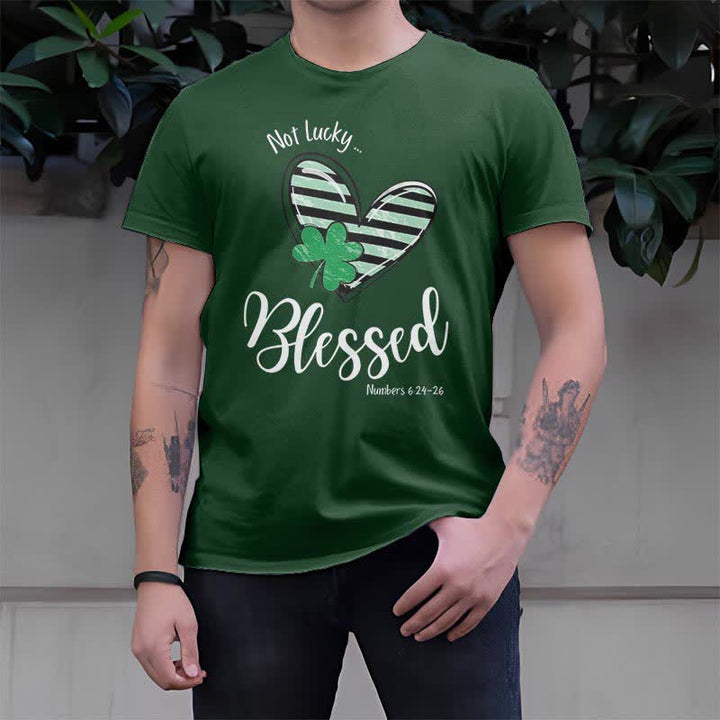 Christianartworkshop T-Shirt mit Aufschrift „Blessed Beyond the Luck of the Irish Faith“