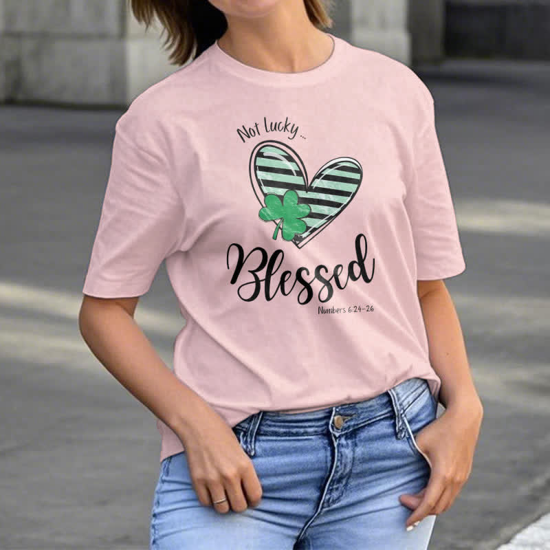 Christianartworkshop T-Shirt mit Aufschrift „Blessed Beyond the Luck of the Irish Faith“