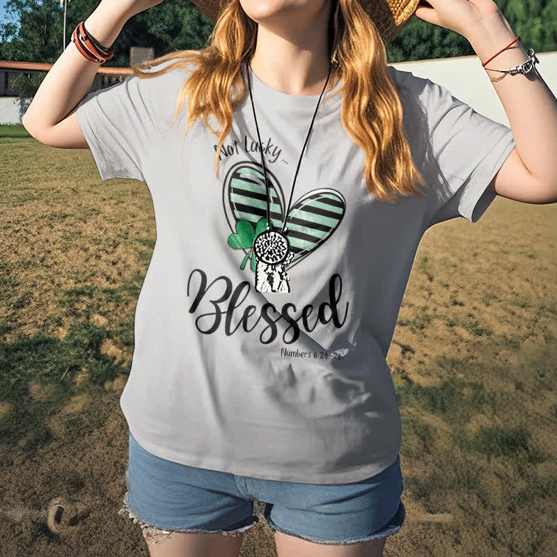 Christianartworkshop T-Shirt mit Aufschrift „Blessed Beyond the Luck of the Irish Faith“