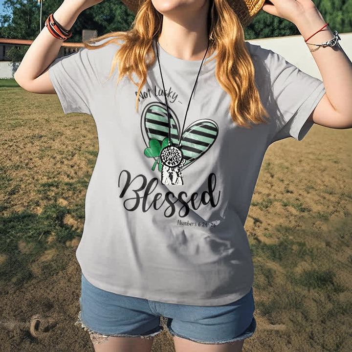 Christianartworkshop T-Shirt mit Aufschrift „Blessed Beyond the Luck of the Irish Faith“