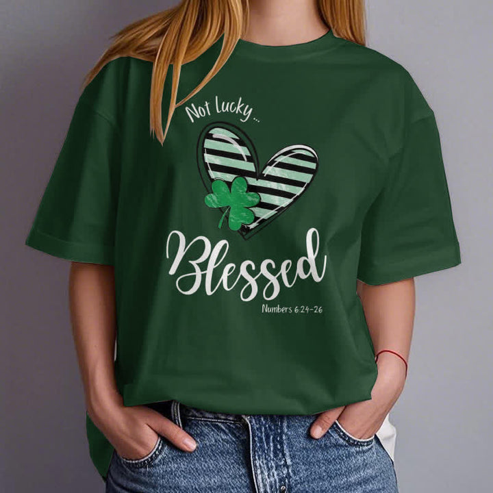 Christianartworkshop T-Shirt mit Aufschrift „Blessed Beyond the Luck of the Irish Faith“