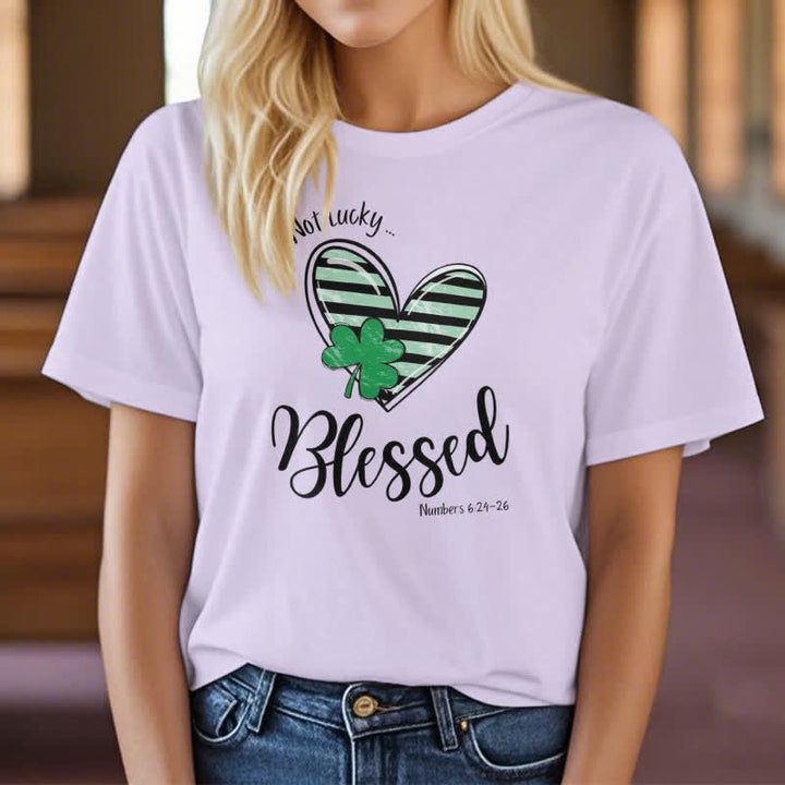 Christianartworkshop T-Shirt mit Aufschrift „Blessed Beyond the Luck of the Irish Faith“